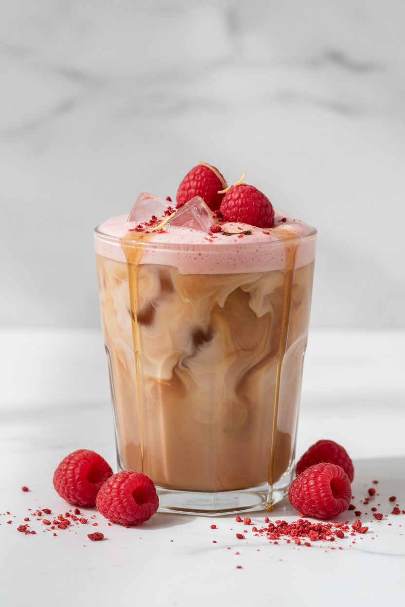 Raspberry Vanilla Cream Iced Coffee