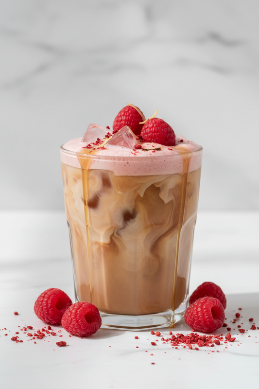 Raspberry Vanilla Cream Iced Coffee