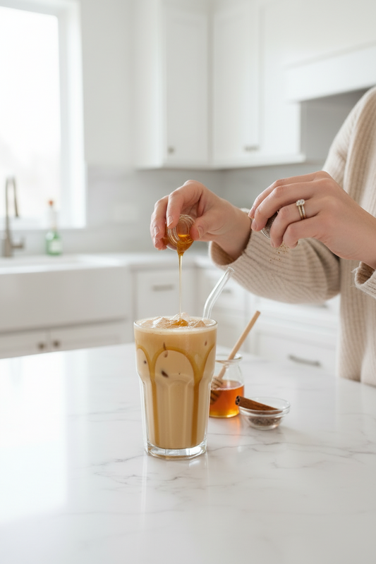 Honey Cinnamon Protein Iced Coffee